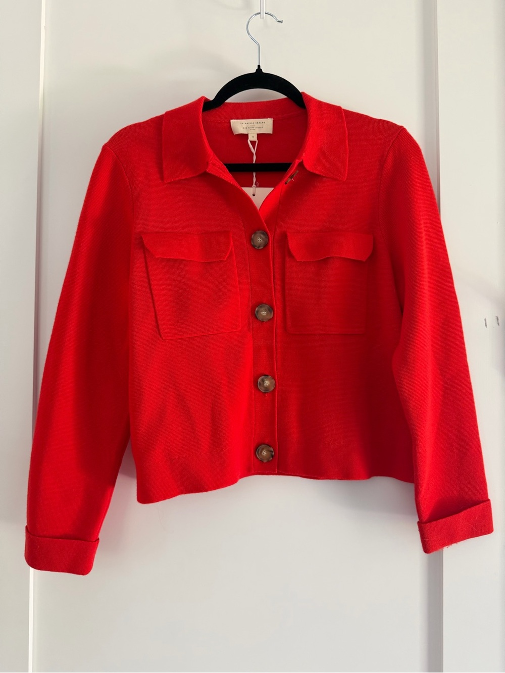 NWT / Sezane Betty Cardigan in Coral Red